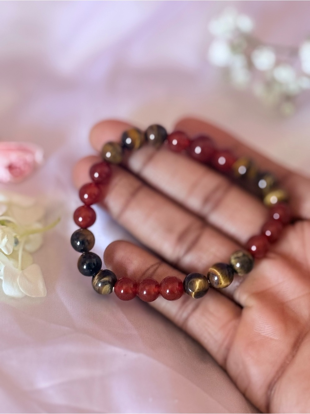 Carnelian & Tiger’s Eye Crystal Bracelet | Confidence Gemstone Jewelry